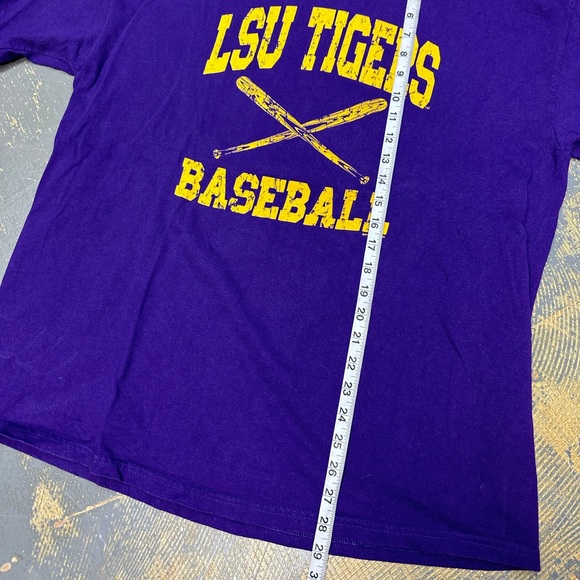 LSU Tigers Louisiana State Baseball NCAA Shirt XL Golden Rod Yellow Purple - Picture 6 of 6